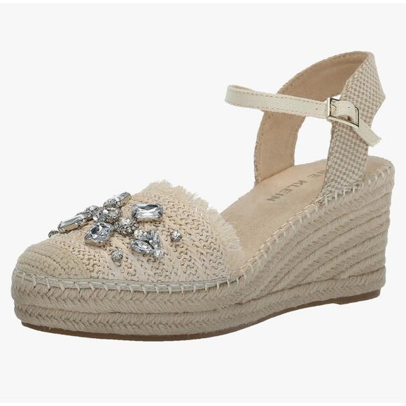 Anne Klein Shoes - ANNE KLEIN Lenox Crystal Embellished Espadrille Wedges